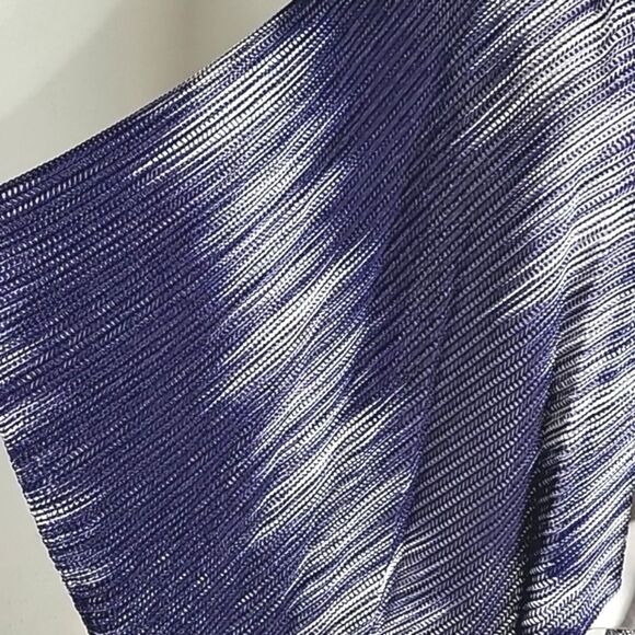 Cejon Navy & White Ombre Cardigan Wrap with Kimono Sleeves, One Size - Picture 5 of 9